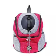 Novo ombro duplo portátil mochila de viagem ao ar livre pet cão transportadora saco dianteiro do cão de estimação mochila malha na internet
