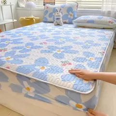 Esteira refrigerando natural do látex para a cama, sentimento fresco macio, folha cabida e fronha, tampa do colchão, esteiras do verão da categoria A na internet