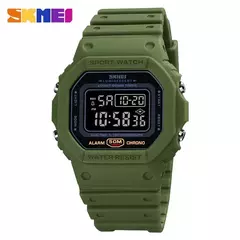 SKMEI-Relógios de pulso militares impermeáveis para homens, 1628 relógio esportivo, display LED, relógio masculino, contagem regressiva digital, 1988