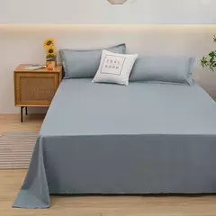 Lençol de algodão puro cor, cor pura simples, peça única, Skin-Friendly, dormitório estudantil, cama de solteiro e casal - Wolf Magazine