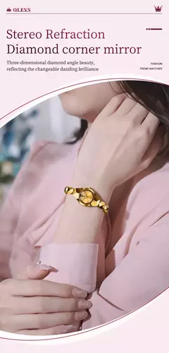 Imagem do OLEVS Relógio Quartz para Mulheres, Espelho Rhombic, Relógio de Pulso Feminino Impermeável, Tungsten Steel Strap, Luxo, Original, 7007