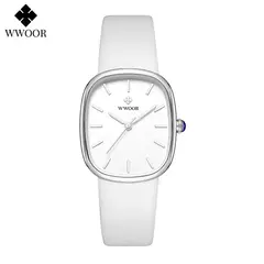 WWOOR-Relógio de quartzo de couro impermeável feminino, marca superior, pulseira de moda, relógio de luxo feminino, 2024 na internet