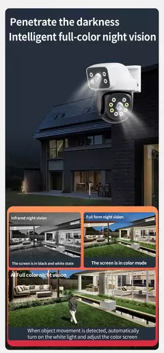 IPC360HOME 10X Zoom 4K 8MP Lente Dupla WIFI PTZ 4MP Tela Dupla Câmera de Segurança Ao Ar Livre Cor Câmeras de Vigilância de Visão Noturna - comprar online