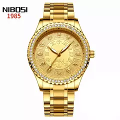 Nibosi moda masculina relógios de aço inoxidável quartzo cronógrafo relógio à prova dwaterproof água marca luxo relógio para homem relogio masculino - comprar online
