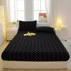 Equipado folha equipada com geometria impressa para cama quarto, simples e moderna com fronhas, 1 conjunto - comprar online