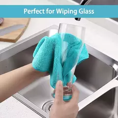 Toalhas de limpeza espessadas para cozinha, Microfibra reutilizável, Toalhas de limpeza multiuso, Ferramentas domésticas, Panos limpos, 4 cores, 4 pcs - comprar online