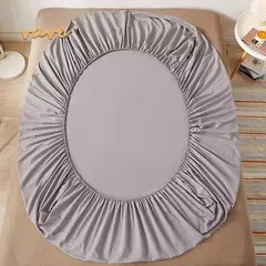 100% algodão cabido folha de cama com faixa elástica cor sólida anti-deslizamento ajustável colchão capa para cama única dupla rei rainha na internet