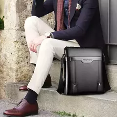 Nova moda masculina tote sacos de couro do plutônio famosa marca homens mensageiro saco com embreagem masculino cruz corpo ombro sacos de negócios para homens - Wolf Magazine