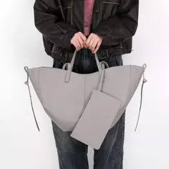 Imagem do Bolsa de ombro elegante de grande capacidade para mulheres, Bolsa de lazer de couro PU