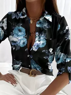 Camisa havaiana de manga comprida feminina com estampa 3D, camisas soltas femininas, tecido confortável, moda casual, tamanho do personagem, quente - comprar online