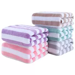 Imagem do Absorvente Quick Drying Toalha De Banho Conjuntos, Listras, Mão Face Suave, Microfibra De Banheiro, Natação, Adultos, 35x75cm