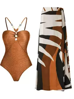 Body feminino sexy com saia longa, biquínis de duas peças, roupa de praia, conjunto de banho de verão, maiô feminino, 2022 - Wolf Magazine