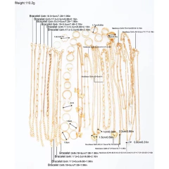 40 pçs/set elegante geométrico pérola anéis multi-camadas coração zircão colar simples pulseira 3-em-1 conjunto de jóias para presentes femininos