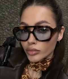 Óculos de sol irregulares duplos personalizados, cruzam a fronteira, europeus e americanos, populares no interior, novo, 2023 - loja online