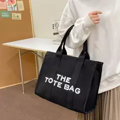 Imagem do Bolsa tote feminina casual lona grande capacidade bolsas femininas designer letras ombro crossbody sacos de luxo grande shopper