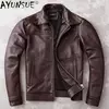 AYUNSUE-Jaqueta de couro real para homens, couro genuíno, roupas masculinas, casaco de outono, roupas