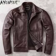 AYUNSUE-Jaqueta de couro real para homens, couro genuíno, roupas masculinas, casaco de outono, roupas