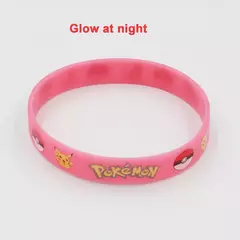 Pokemon pikachu figuras brilho pulseira de silicone anime brinquedos pulseira pulseiras cosplay acessórios meninos menina festa aniversário presente
