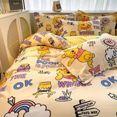 Disney Stitch Cotton Bedding Set for Children, Quilt Cover, Fronha de linho, Lençol, Decoração do quarto, 3 Piece Set, 4 pcs - Wolf Magazine