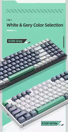 Machenike-K500 Teclado mecânico para jogos, Teclado com fio, Hot Swappable, 94 teclas, RGB Light, Mac, Windows - loja online
