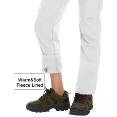 MAGCOMSEN-Calça de lã feminina com bolsos de zíper, calça reta impermeável, carapaça macia, esqui quente com neve, outono e inverno - comprar online