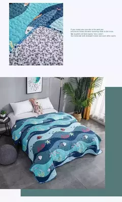 Colcha acolchoada com estampa floral, 180x220/220x240cm na cama, capa xadrez, estilo americano, colcha de verão, cobertor para adultos - Wolf Magazine