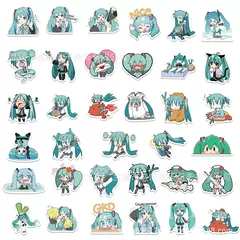 65 pçs/set Dos Desenhos Animados Anime Hatsune Miku kawaii figura Adesivo À Prova D' Água Laptop Guitarra Skate Bagagem Graffiti Adesivo Presentes - comprar online