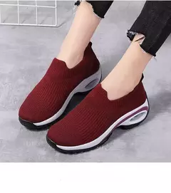 Imagem do Sapatos esportivos casuais femininos, tênis de plataforma cunhada para senhoras, sapatos vulcanizados respiráveis, nova moda, verão 2024