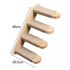 Montado na parede gato escalada prateleira passos móveis de parede escada com corda sisal arranhando pós árvore para gatos gatinho dormir - comprar online