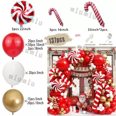 Decorações balões de natal guirlanda arco vermelho metálico ouro com homem de gengibre estrelas balão foil para decoração de festa de natal - Wolf Magazine