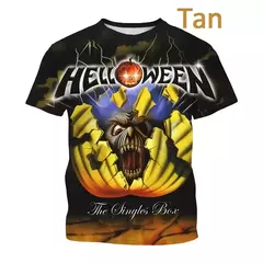 Banda de rock heavy metal masculina camiseta de Halloween, gola redonda, manga curta, top unissex casual, novo, venda quente, impresso em 3D, 2024 na internet