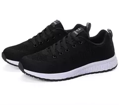 Mulheres tênis casuais moda malha respirável sapatos planos ao ar livre confortável antiderrapante sapatos de caminhada tenis feminino - loja online