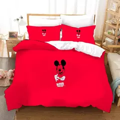 Disney Mickey Mouse Conjunto de cama para meninos, colcha única, capa de edredão, decoração do quarto infantil, queen e king size, quarto casal, 3 PCs - loja online