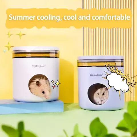 Ninho de hamster hideaway casa primavera verão urso dourado ninho de dormir resfriamento verão abrigo calor pequena casa dormir