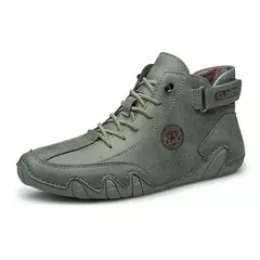 CLOHOO-Botas de couro confortáveis masculinas, solas macias, sapatos britânicos - loja online