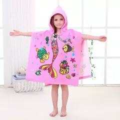 Imagem do Toalha de banho com capuz Quick Dry para crianças, roupão Quick Dry, toalhas de poncho para desenhos infantis, coberturas de microfibra, 80-130cm