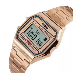 Skmei-Relógio digital à prova d'água para homens, pulseira de aço inoxidável, display LED, relógios esportivos casuais, moda, 1123 na internet