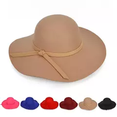 Chapéu Fedoras de abas largas feminino, guarda-sol versátil, apropriado para vestido, básico, elegante, cor sólida, moda feminina - comprar online