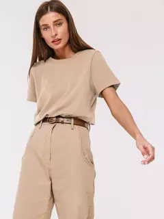 Bornladies-Camiseta solta de manga curta feminina, tops sólidos básicos, camisas de assentamento elegantes, 100% algodão, 230g/?, verão - loja online