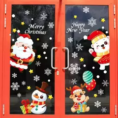 Decoração de Feliz Natal para casa, parede e janela adesivos ornamentos, guirlanda de ano novo, Noel Festoon, 2022, 2025