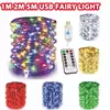 USB LED String Lights com controle remoto, lâmpadas, guirlandas de fadas, lâmpadas, 8 modos, casamento, Natal, feriado, ano novo, 5m, 10m, 20m, 30m