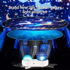 Ocean LED Light Projector for Bedroom, Projeção de parede subaquática rotativa, Lâmpada 3D, Stereo, Star Galaxy, Sky, Wave Color, Kids 'Presentes