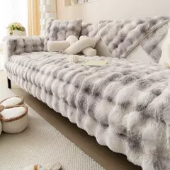 Imitação de Pele De Coelho Sofá De Pelúcia Slipcover, Antiderrapante, Toalha Macia, Almofada Do Sofá, Sala De Estar, Decoração Moderna De Casa - loja online