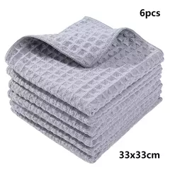 Homaxy-Microfiber Kitchen Towels, Thick Magic Dishcloth, Toalha de limpeza doméstica, Pano de lavagem macio, Absorvente polonês, Pano limpo, 6pcs