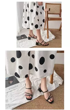 Imagem do Sandálias femininas de salto alto em toe aberto, sapatos femininos casuais, salto quadrado, alça de tornozelo, sapato feminino, verão, novo, 2022