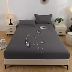 1 peça à prova d'água pele macia geada cor sólida tampa de cama capa contra poeira lençol (fronha e núcleo de travesseiro não incluído)