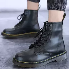 Botas de couro genuíno clássico de seis furos para homens e mulheres, bota curta, bota de equitação ao ar livre, estilo britânico, moda, tamanho 35-48 na internet