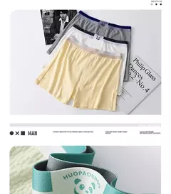 100% algodão macio solto respirável roupa interior masculina moda panda impressão sólida malha pj calças cintura alta elástica pijamas boxers - loja online