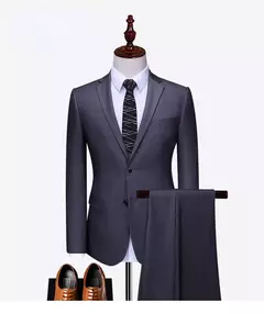 Monocromático Terno de escritório formal, vestido de casamento do noivo, blazer de marca high-end, calças colete, S-6XL, conjunto de 3 peças, vestido de festa - comprar online