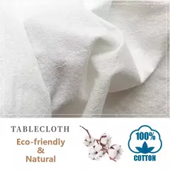 Imagem do Toalha de mesa de algodão, Toalha de mesa branca lavável para festa de casamento Decoração de banquete de jantar